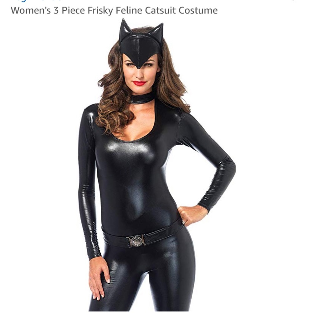 Cat suit/ shiny black bodysuit